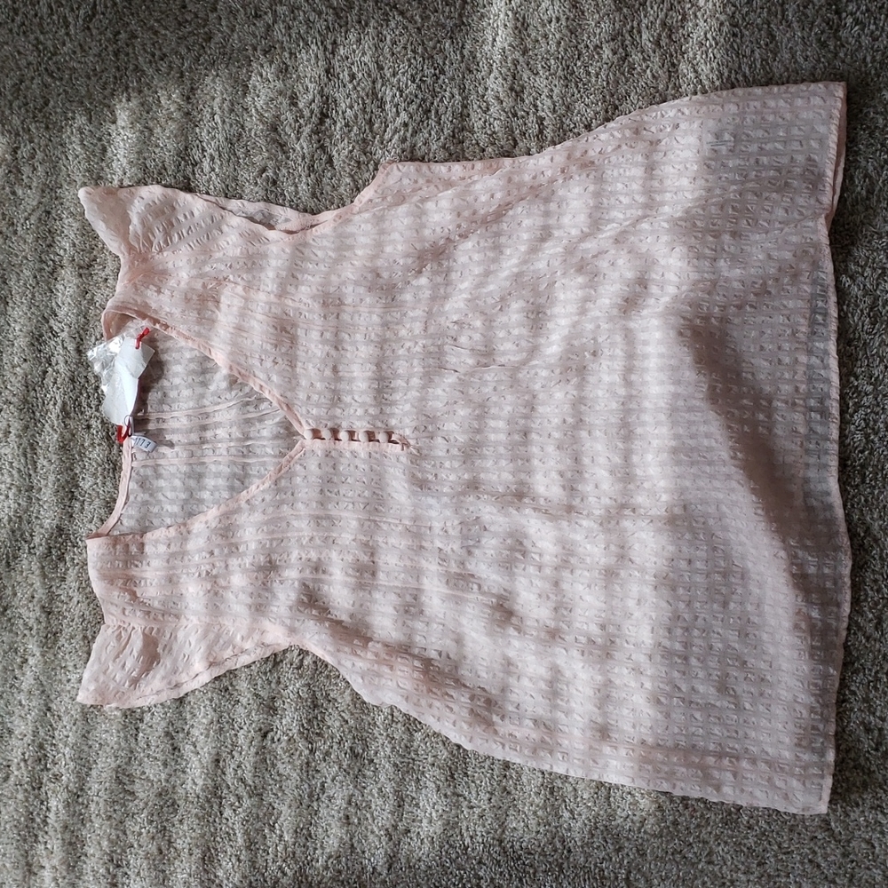 NWT Elle Light Pink/Salmon Blouse - Picture 8 of 9
